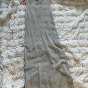 Gray Sleeveless V-Neck Dress